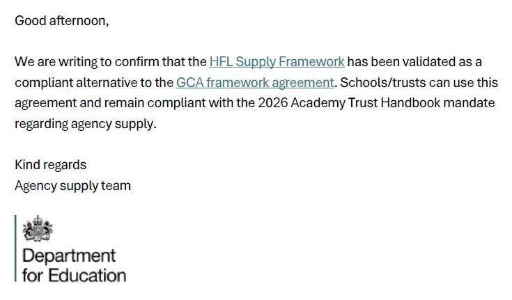 DfE email