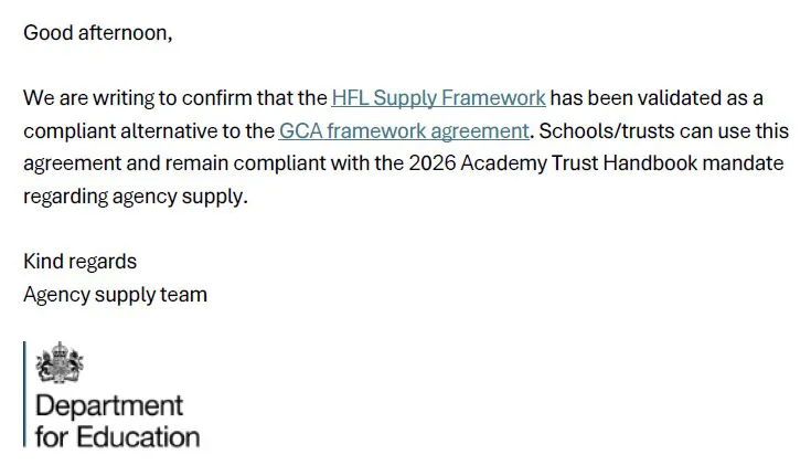 DfE email